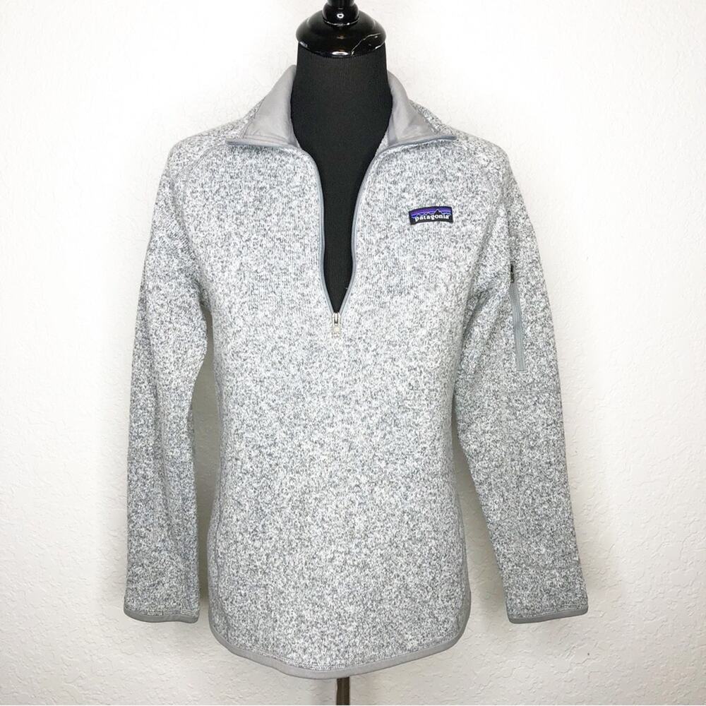 Patagonia gray marled sweater knit 1/4 zip pullover size Medium